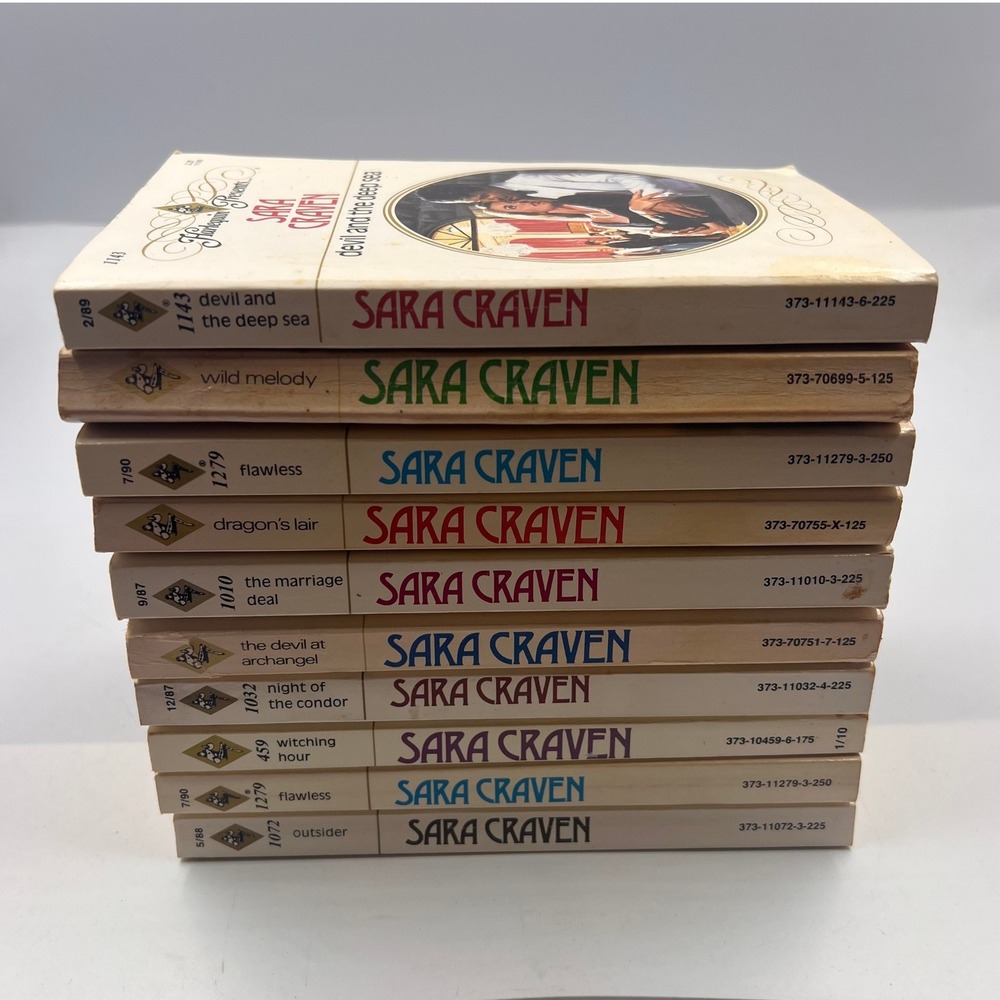 10 Sara Craven Vintage Harlequin‎ Presents Romance Paperback Book Lot 1977-1990